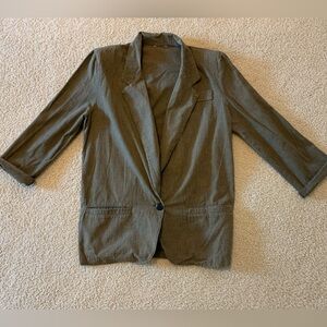 Vintage 90s olive green houndstooth Blazer